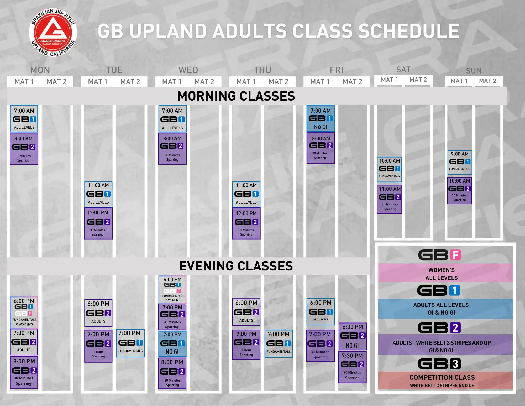 Schedule Upland Adults 06/01/2026