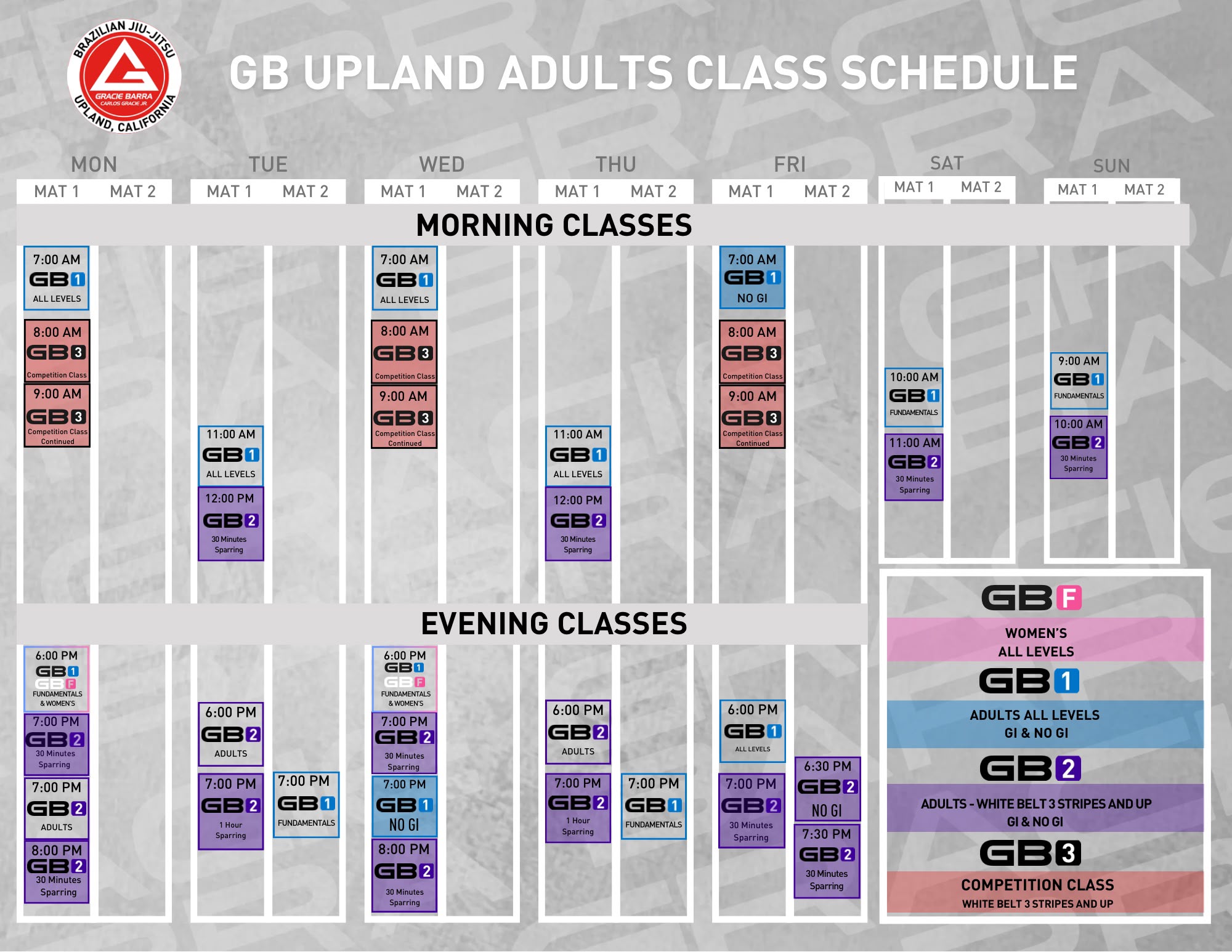 Schedule Upland Adults 08/03/2026