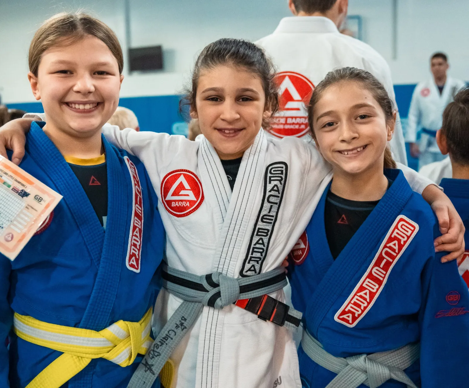 Smiling kids in Gracie Barra gis at Gracie Barra Upland